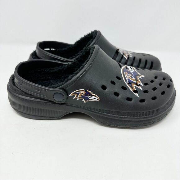FOCO Baltimore Ravens Clogs with Strap Black Purple Size Medium Men's 9-10 - Picture 1 of 8